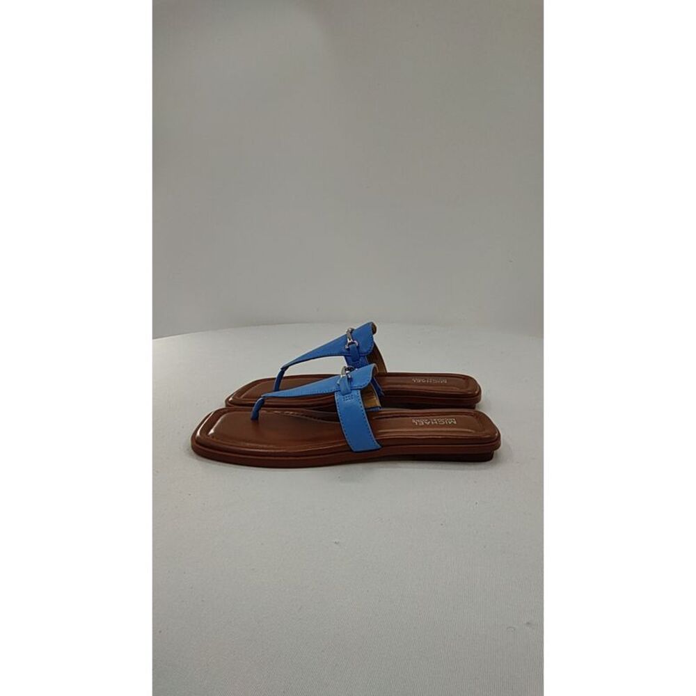 Michael Kors Brown Leather Sandals with Blue Straps